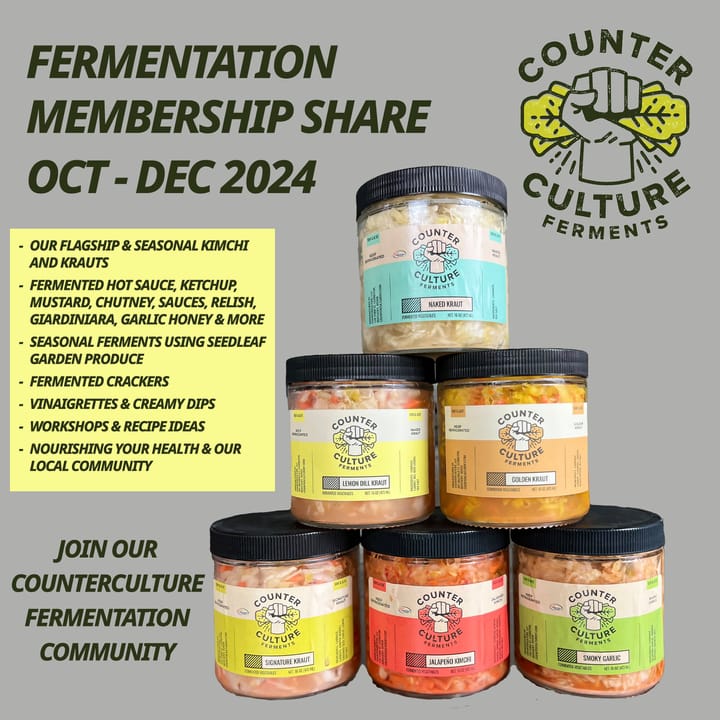 Signup for Our First Fermentation Membership Share (Oct/Nov/Dec 2024) limited to 30 households